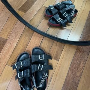 Zadig and Voltaire Black and Red Sandal Shoes.